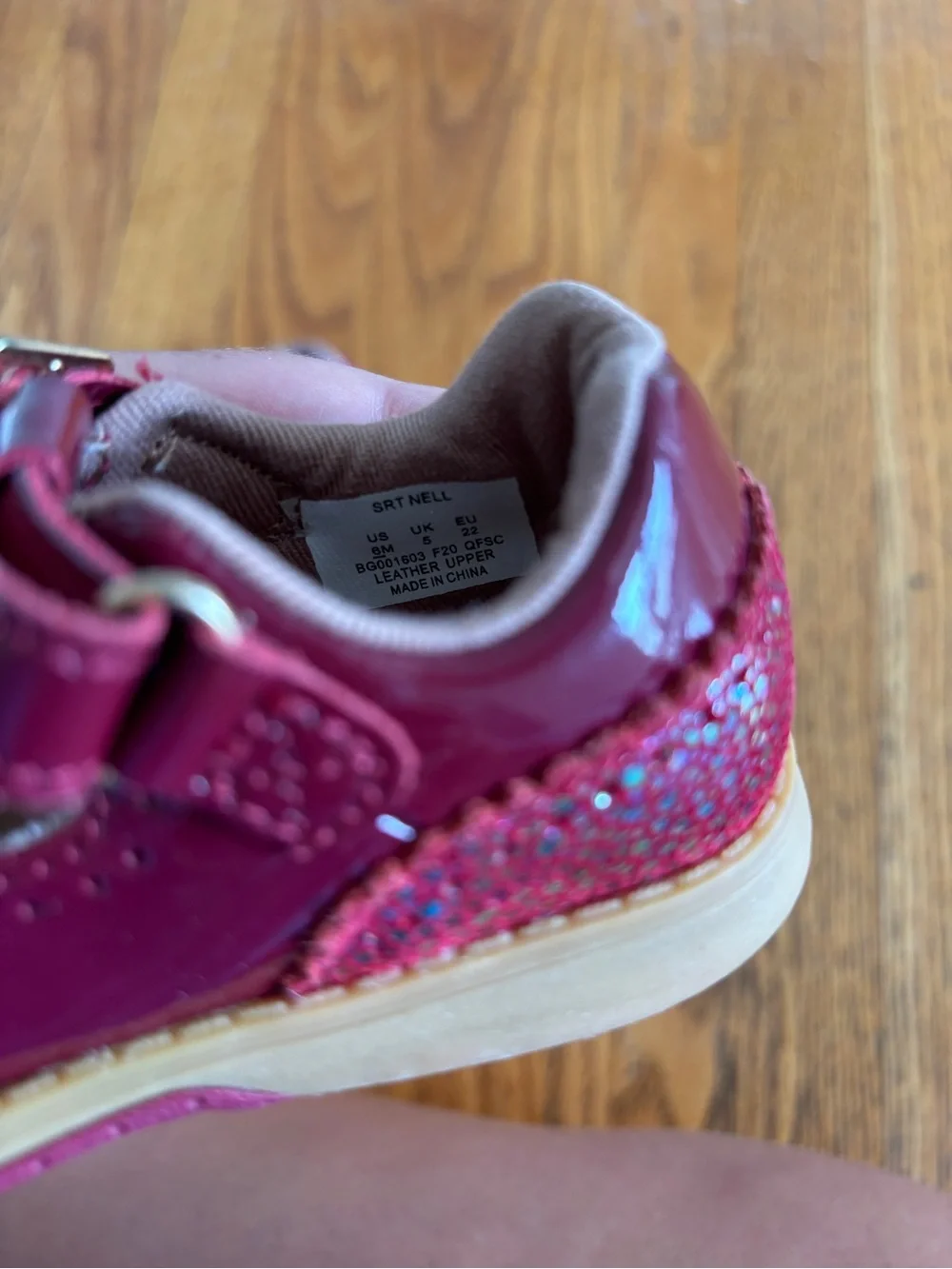 Stride Rite Girls Patent Mary Jane Shoes - Burgundy with Gum Sole